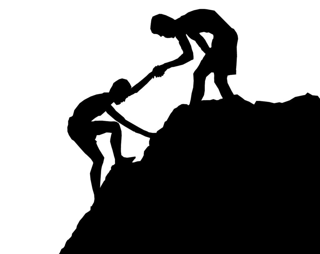 help, climbing, hand